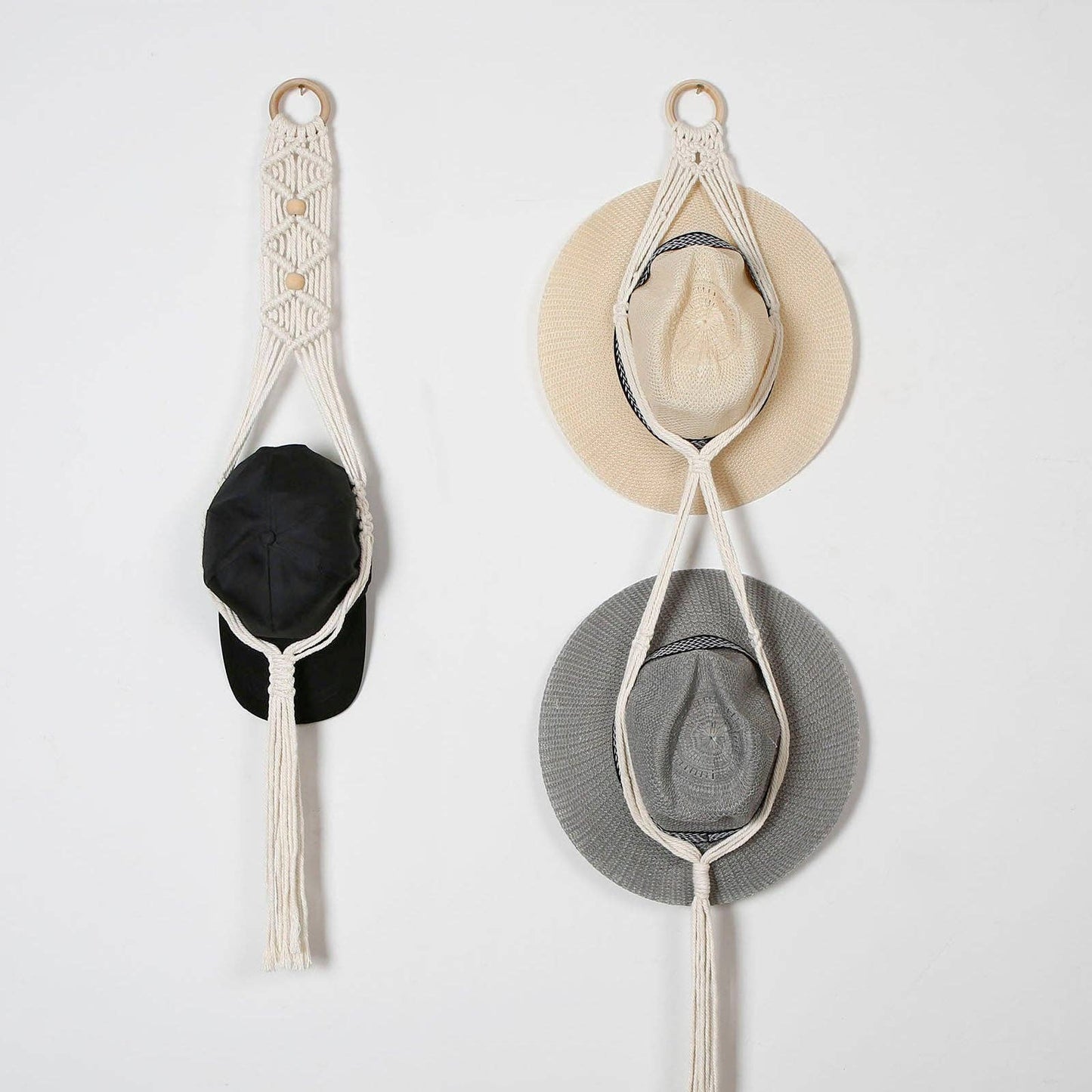 Macrame Hat Storage Wall Hanging
