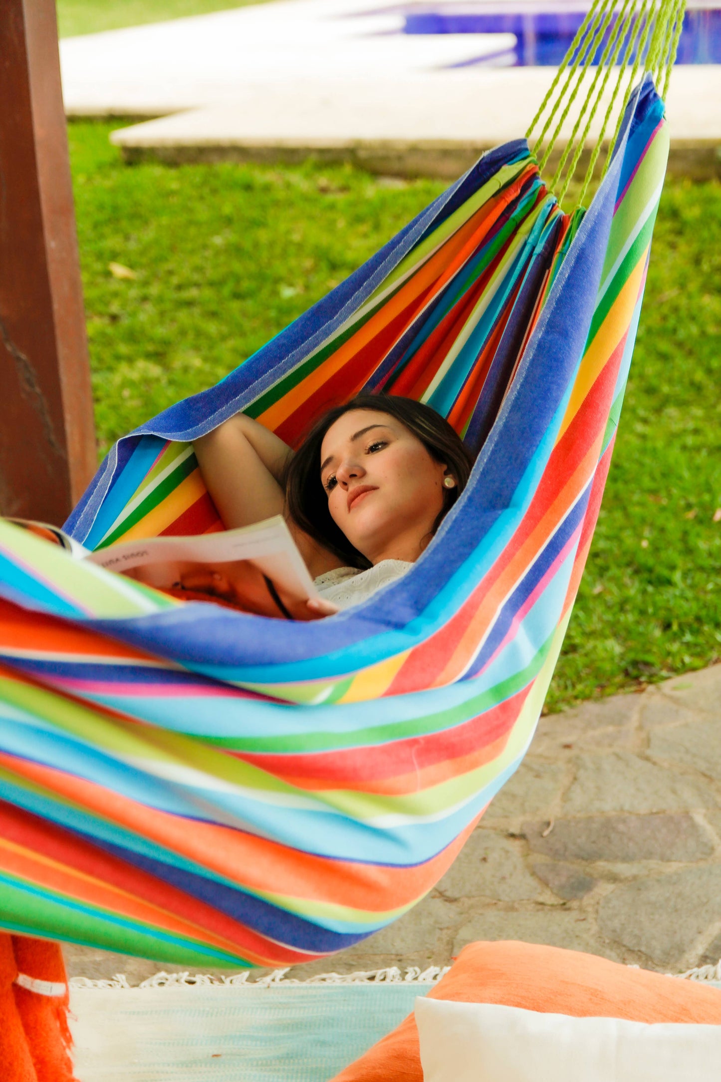 Hammock Tropical Rainbow Cotton Hammock - Beach House Decor