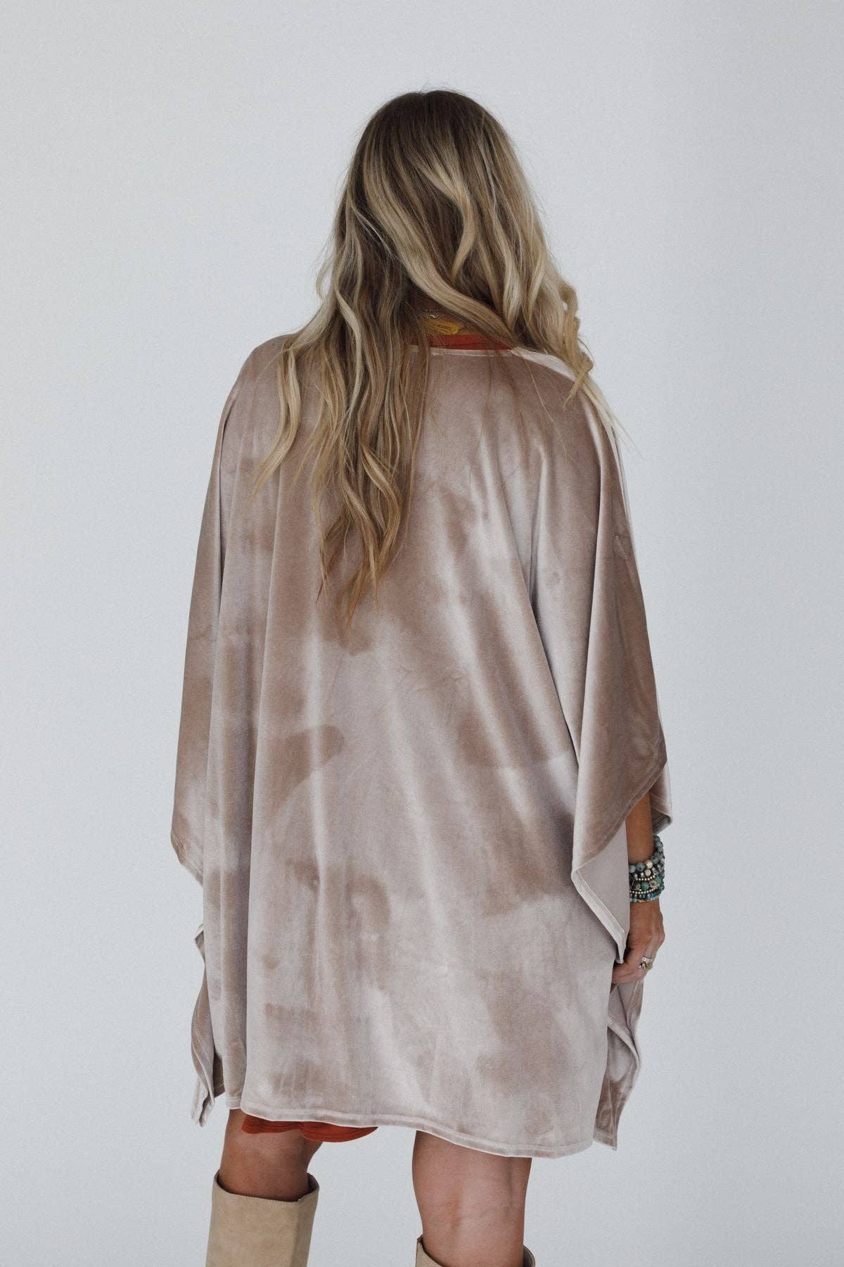 Savoy Velvet Kimono - Taupe