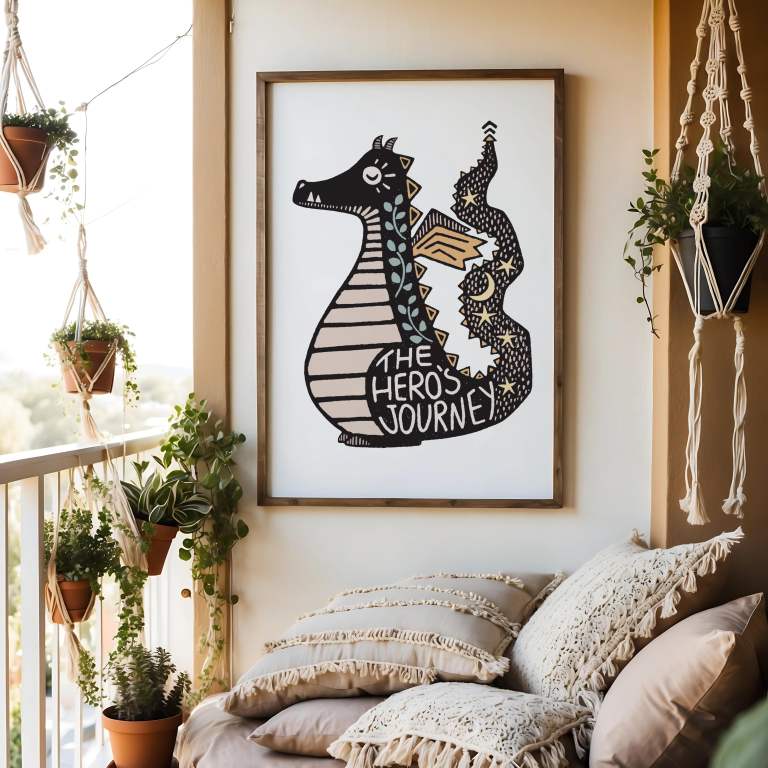 Daring Dragon Art Print, Motivational Wall Art