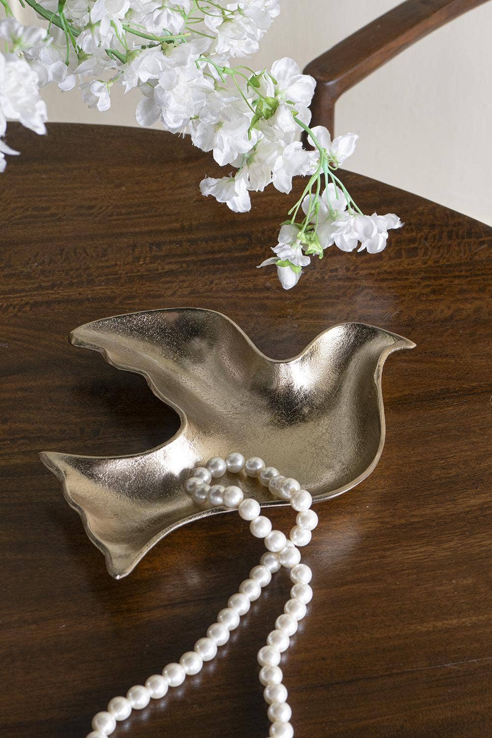 Decorative Dove Tray w/ Metallic Gold Finish