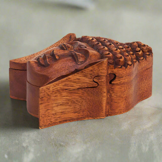 Wooden Buddha Head Puzzle Box