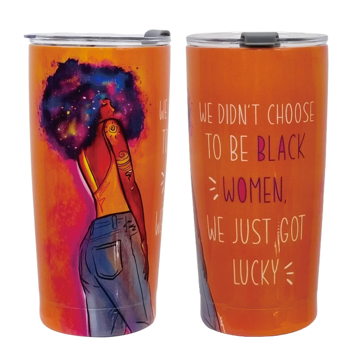 Stainless Steel Travel Tumbler "We're Lucky"