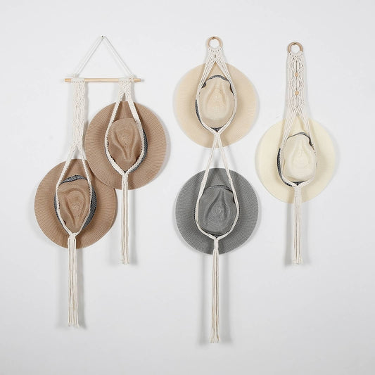 Macrame Hat Storage Wall Hanging