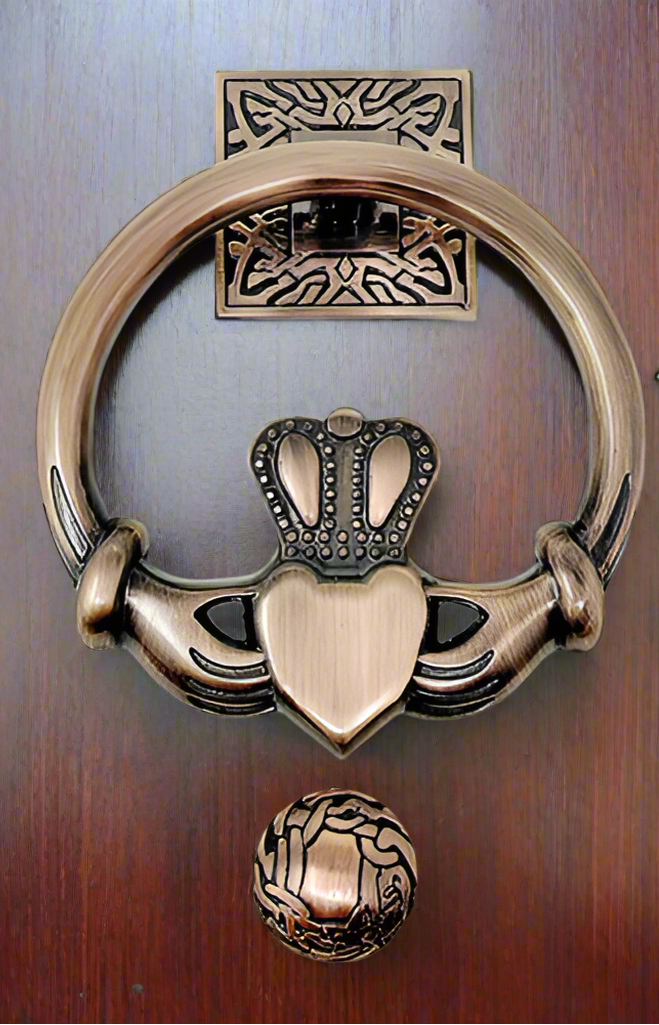 Claddagh Shaped Door Knocker - Copper Finish