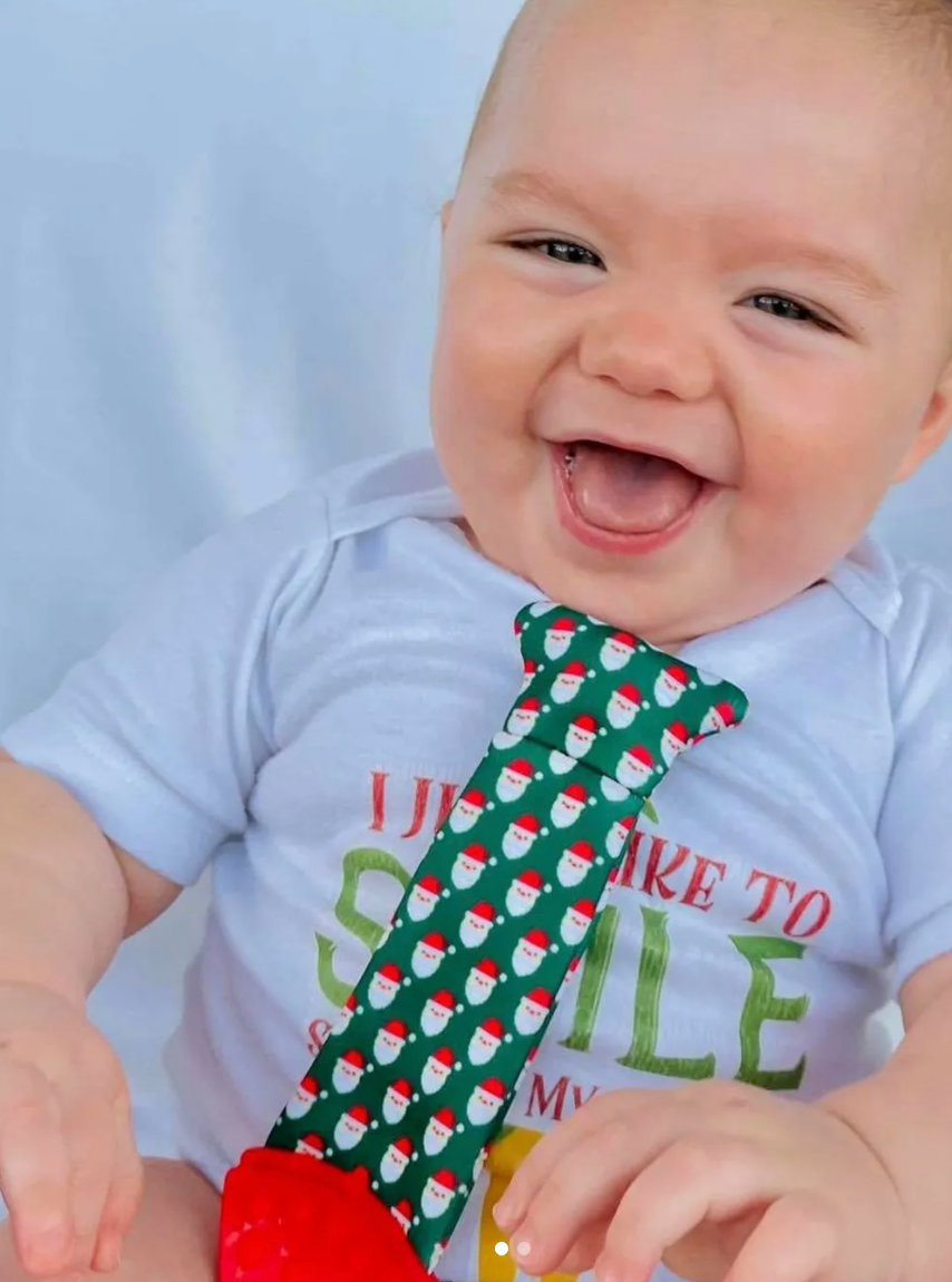 Tasty Tie Teether, Crinkle Toy (Santa)