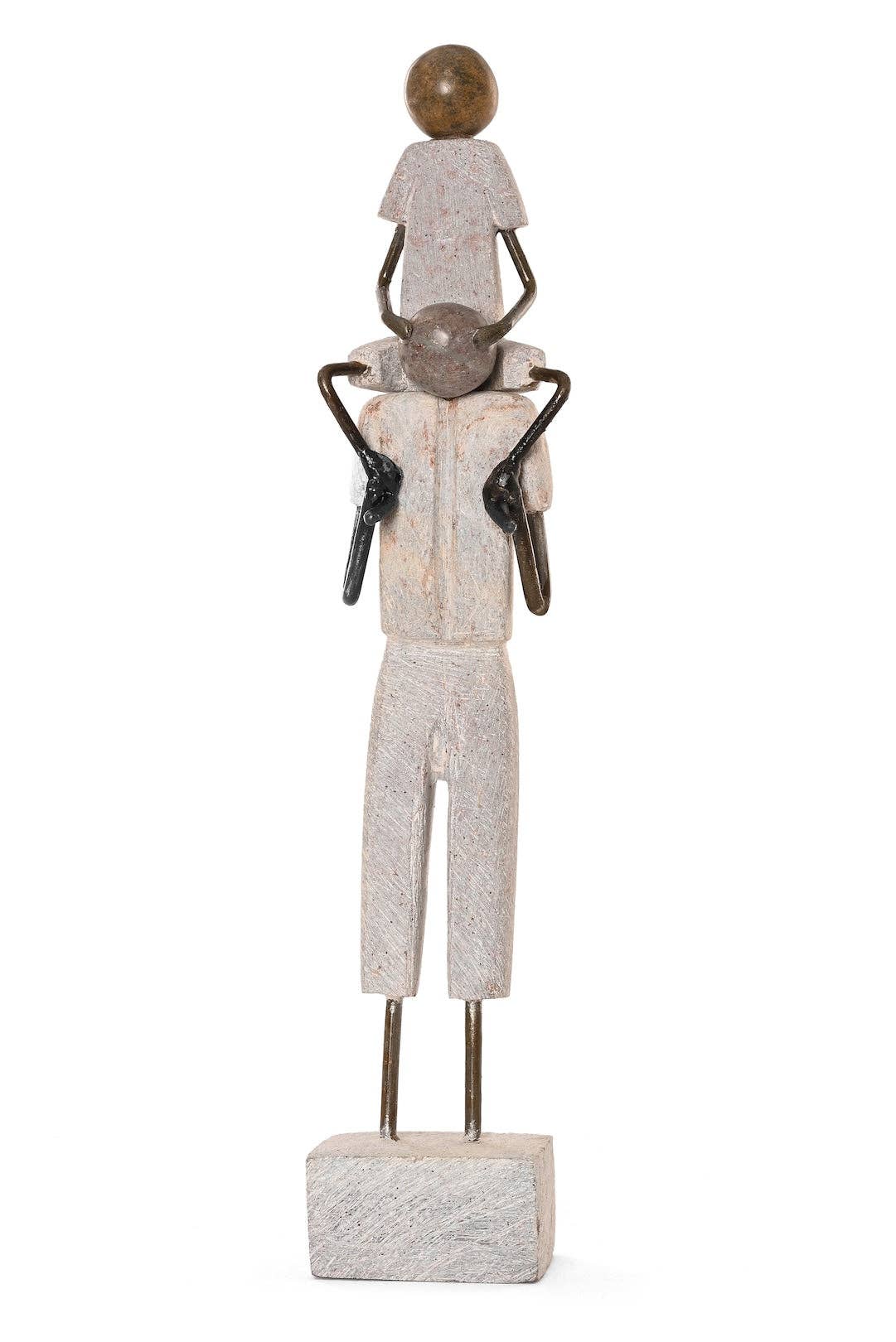 Stone and Metal Joy of Fatherhood Sculpture