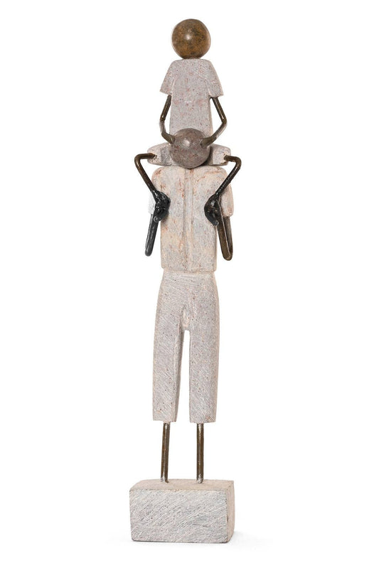 Stone and Metal Joy of Fatherhood Sculpture