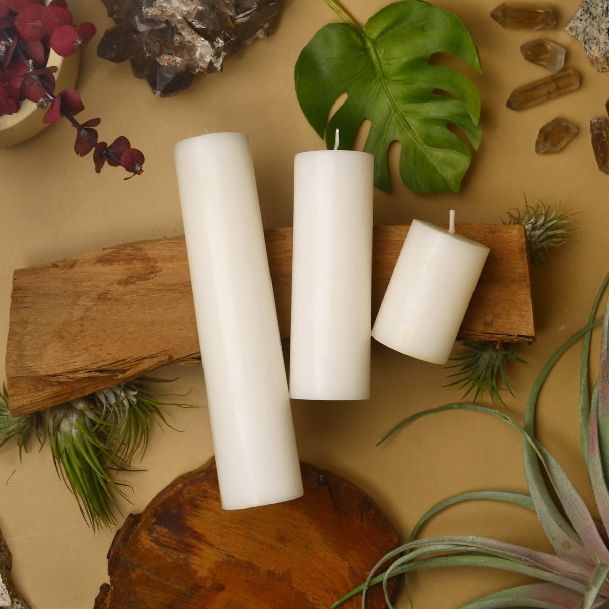 White Unscented Candle