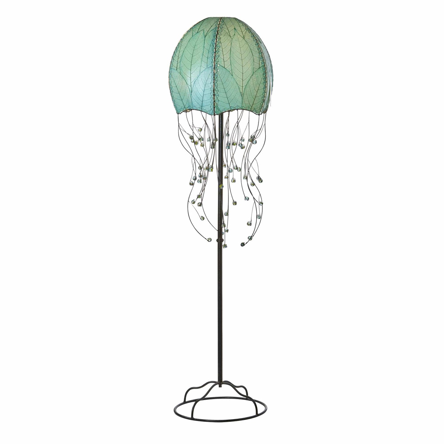 Jellyfish Large Lamp Sea Blue, Shade Made of Cocoa Leaves