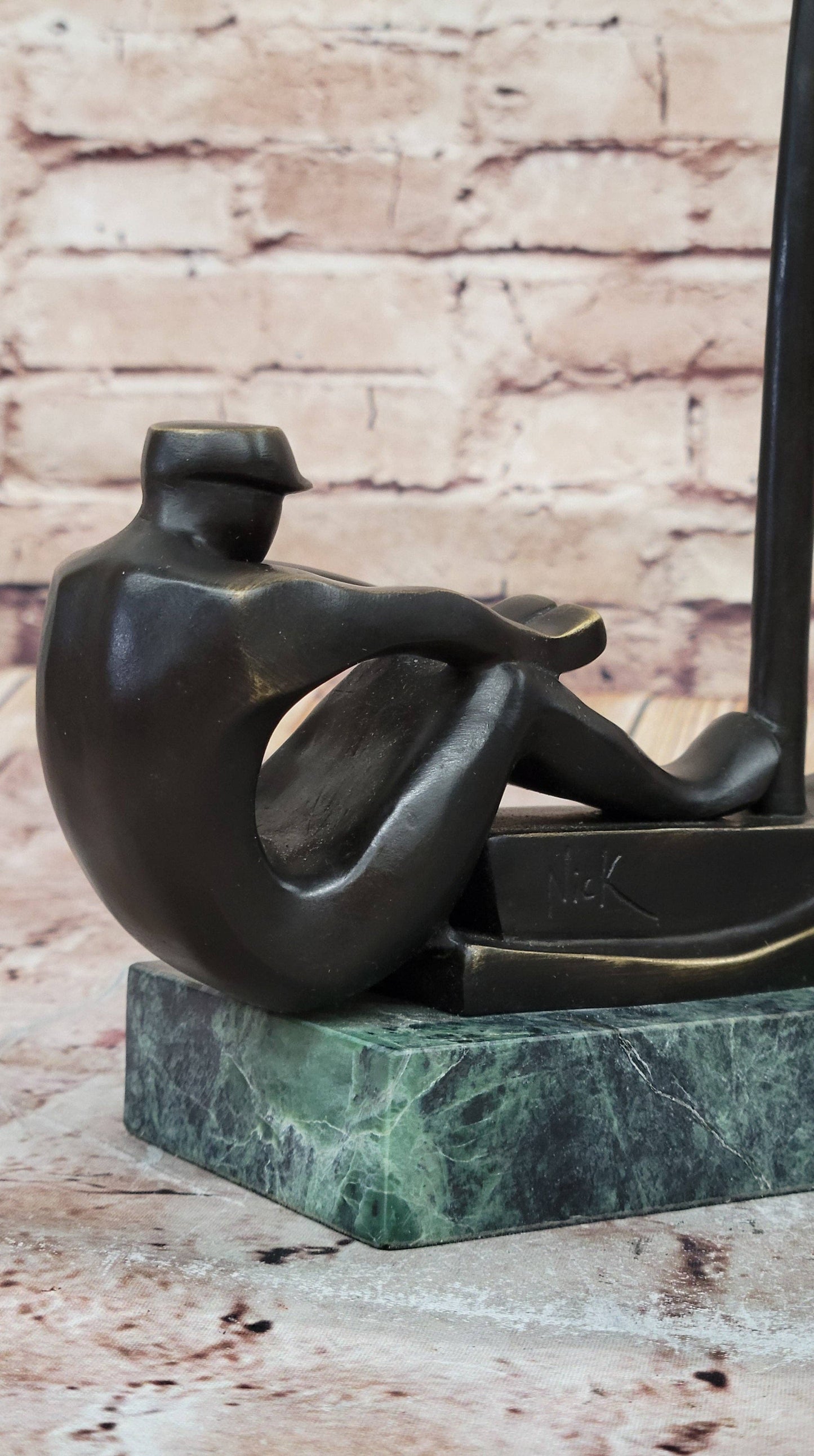 Rowing Crew Boat Canoe Kayak Water Sports Bronze Sculpture