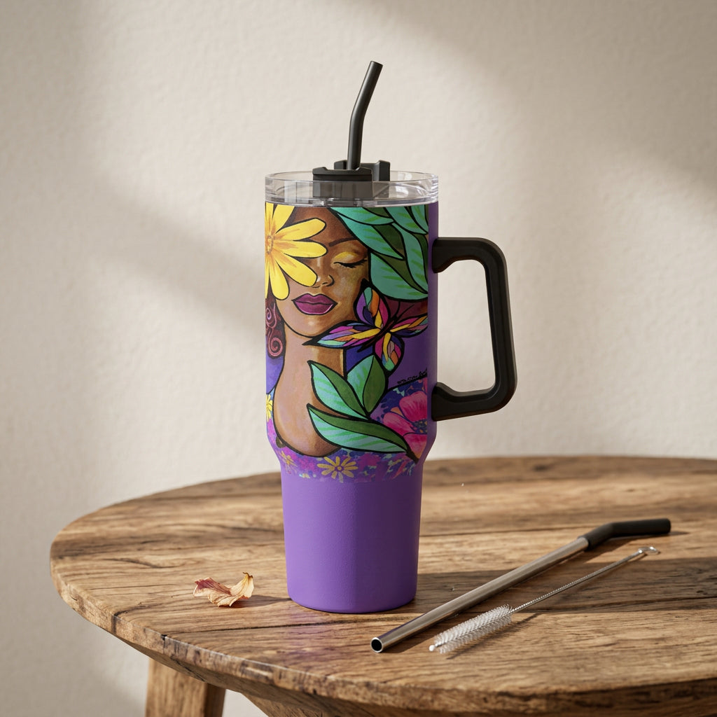 40oz Garden Spirit  Tumbler with Handle