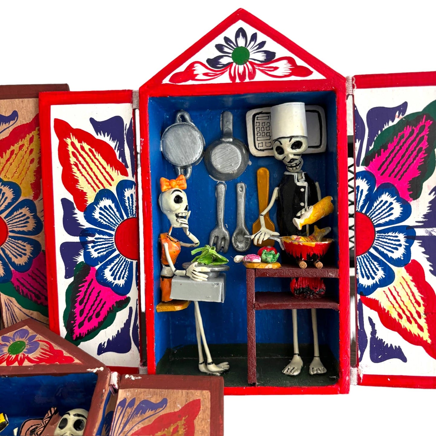 Day of the Dead Retablos Mexican Decor and Skeleton Figurines