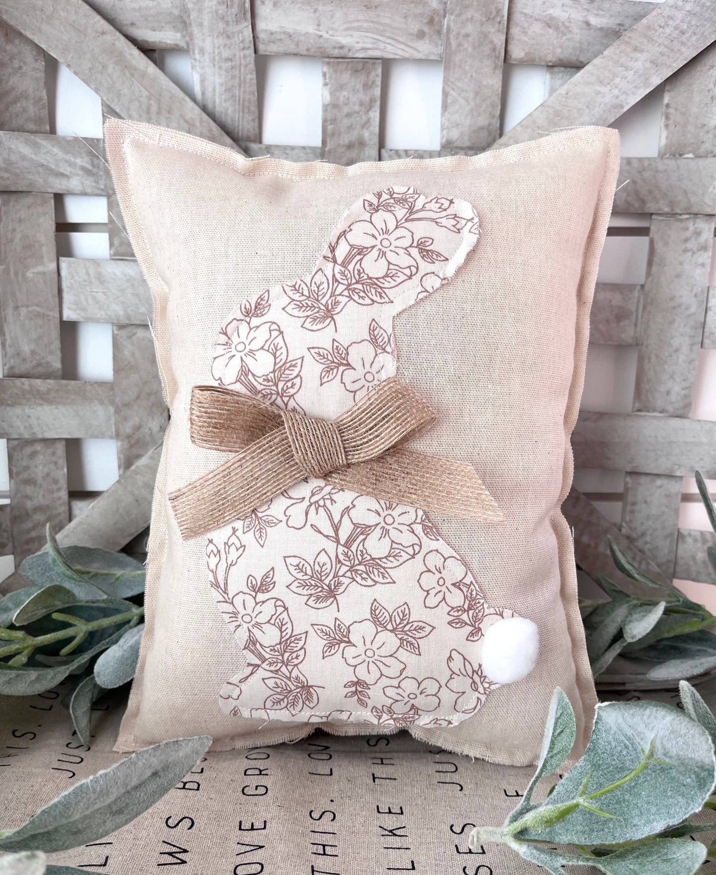 Primitive Farmhouse Easter Spring Bunny Pillow-Vintage-3Pack