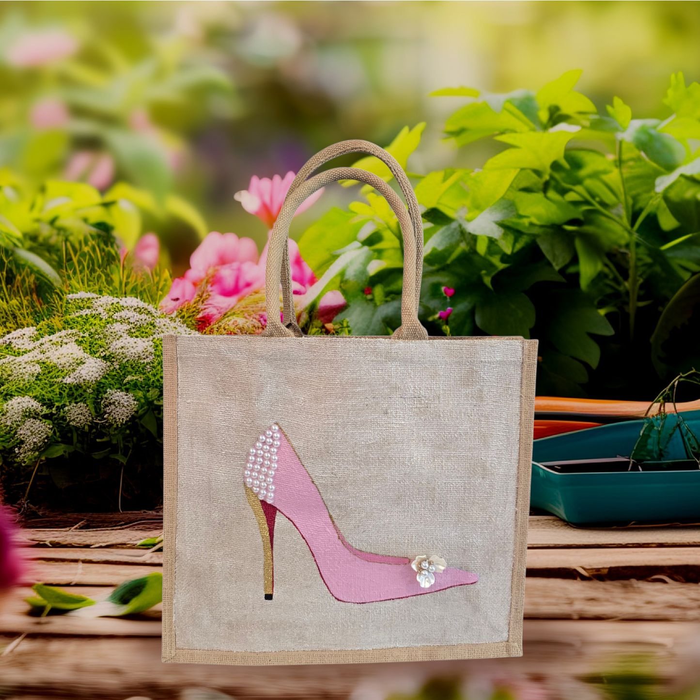 Pink Stiletto Tote Bag