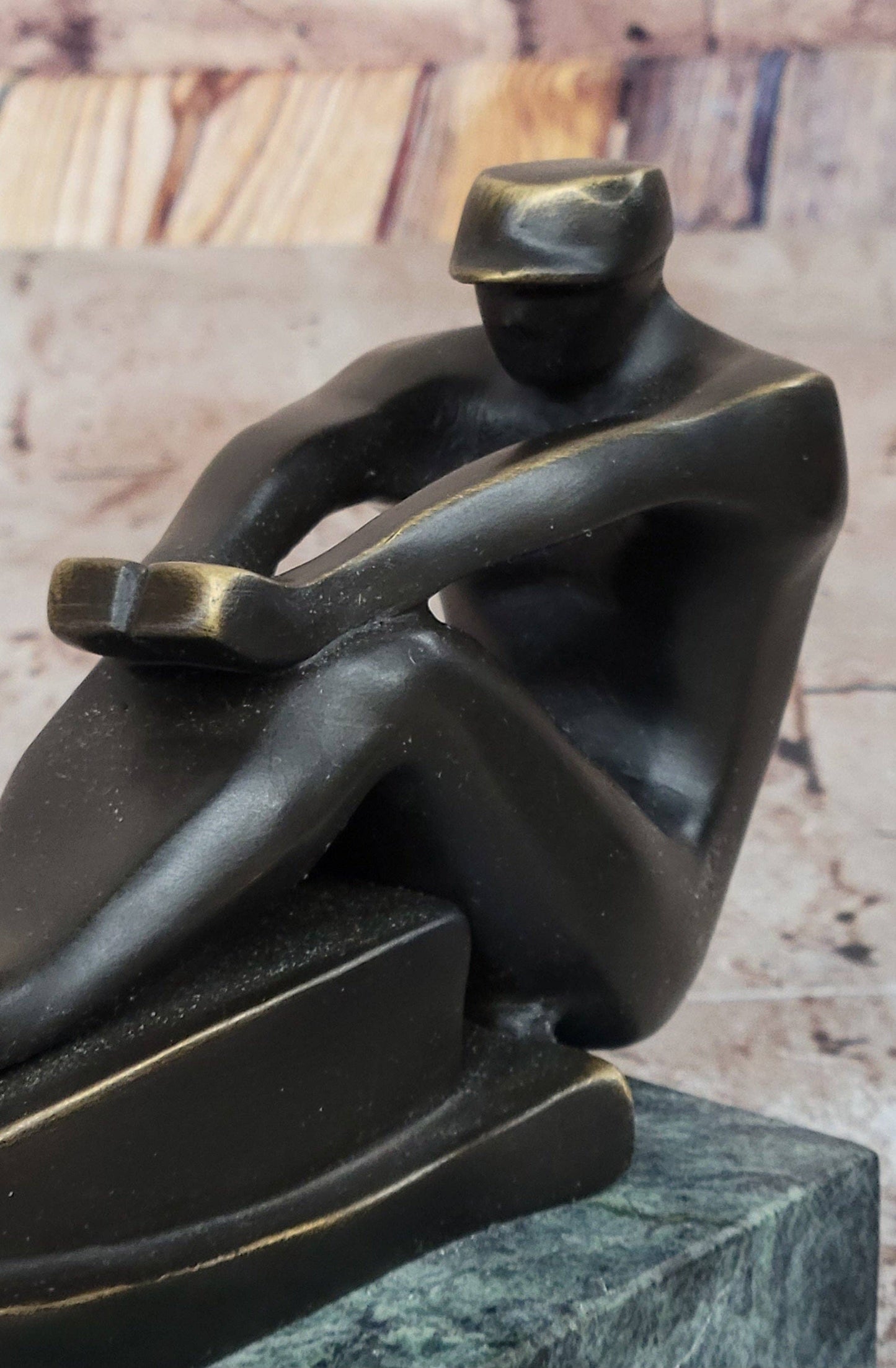 Rowing Crew Boat Canoe Kayak Water Sports Bronze Sculpture