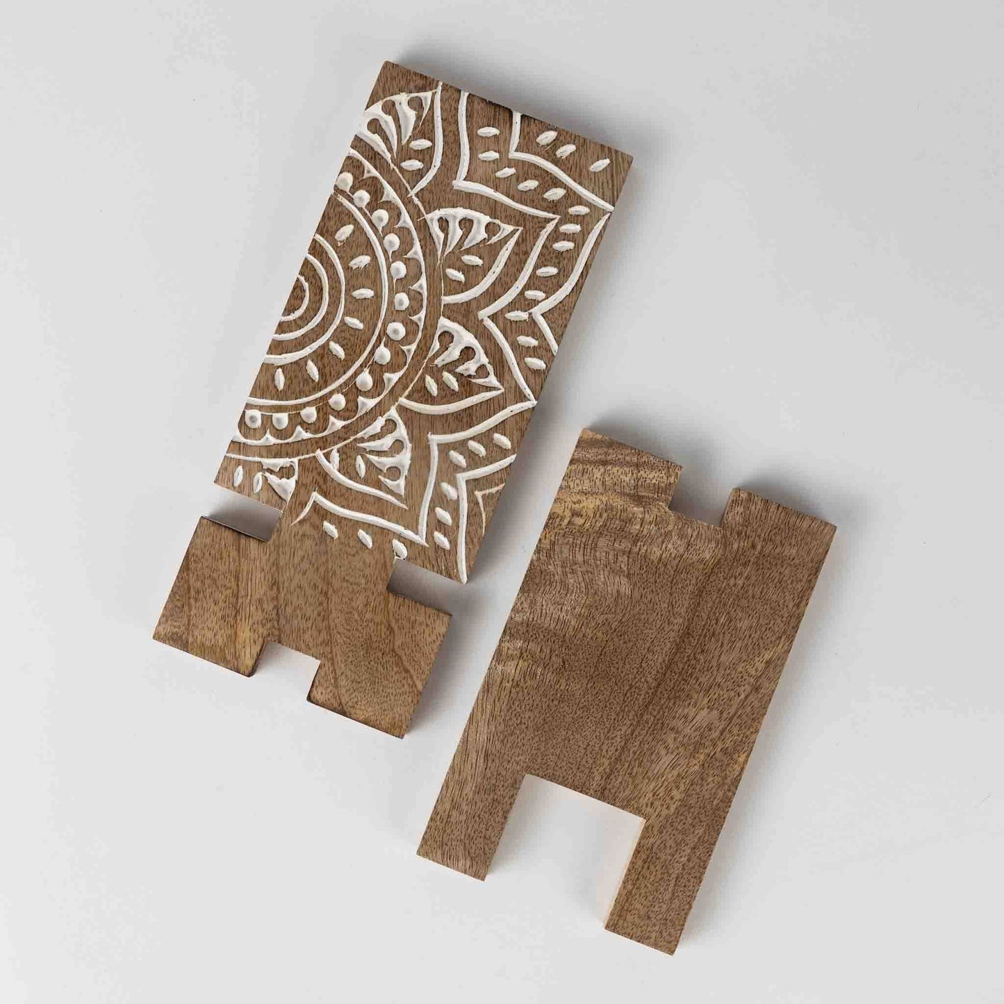 Mango Wood Phone Stand - Mandala