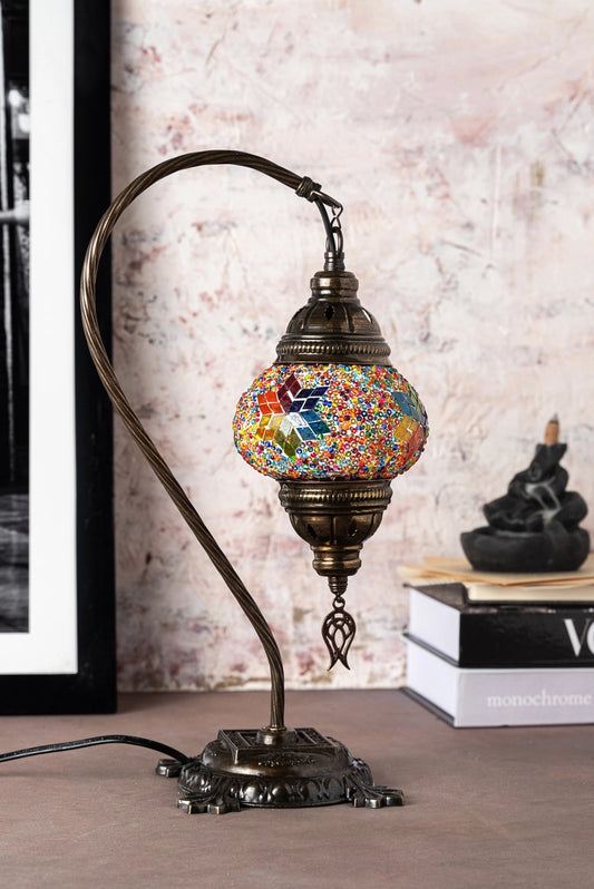 Mosaic Swan Neck Turkish Lamp-Colorful