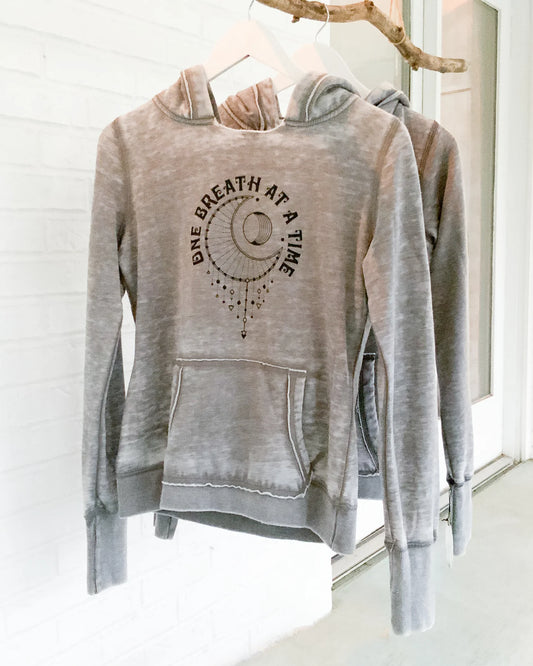 One Breath at a Time - Cement Burnout Pullover Hoodie