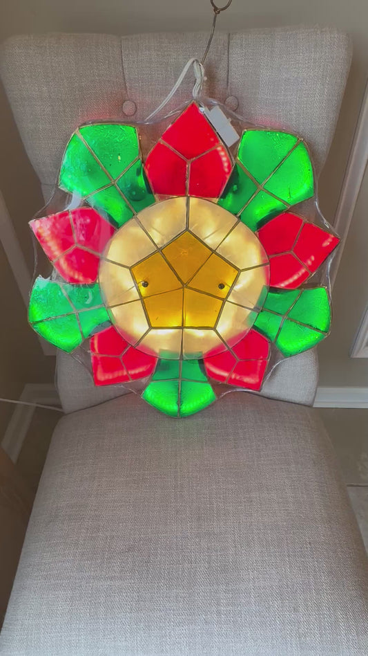 Capiz Parol in Sampabell design (Filipino Christmas Lantern) - Multi Colored