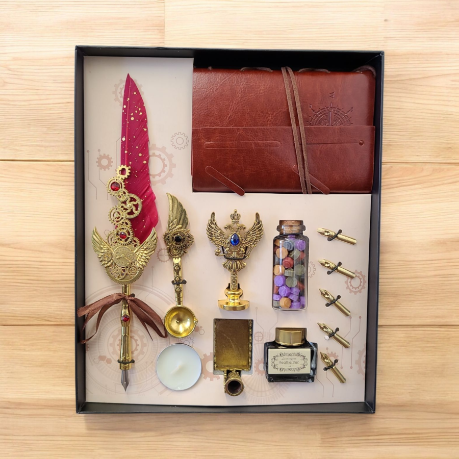 Feather Quill Pen Dip Set